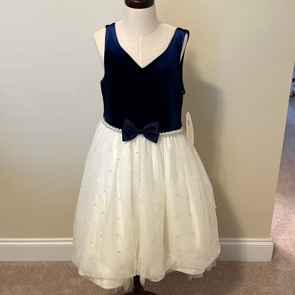 American Princess Navy and White Formal Dress